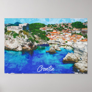 Kroatien Panoramaaussicht Poster