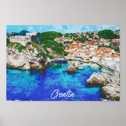 Kroatien Panoramaaussicht Poster (Vorne)