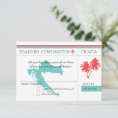 Kroatien Pass UAWG Aquamarin und Korallenriff RSVP Karte (Stehend Vorderseite)