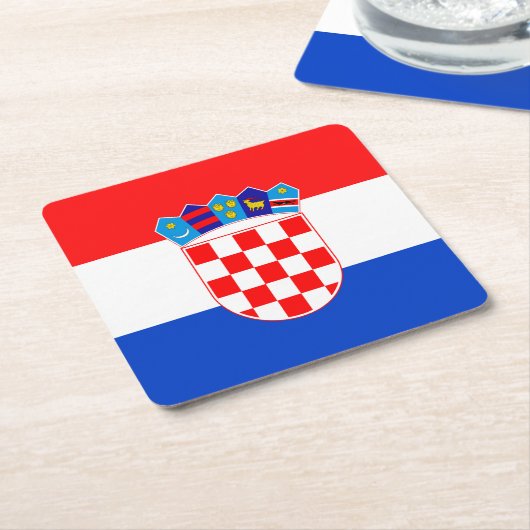 Kroatien Rechteckiger Pappuntersetzer (angewinkelt)