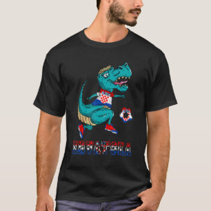 Kroatien Rex Dino Soccer Team Kroatien Flaggenstaa T-Shirt