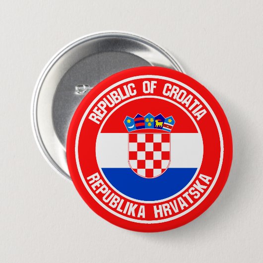 Kroatien Runde Emblem Button (Vorne & Hinten)