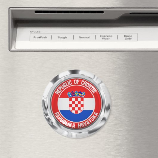 Kroatien Runde Emblem Magnet (In Situ (Geschirrspüler))