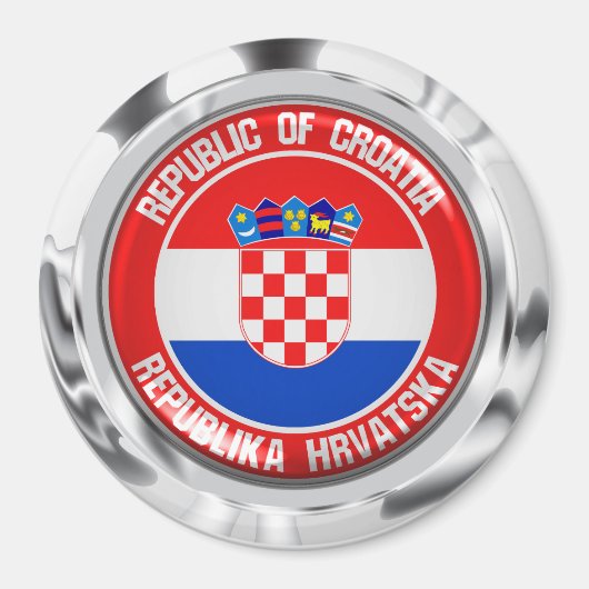 Kroatien Runde Emblem Magnet (Vorne)
