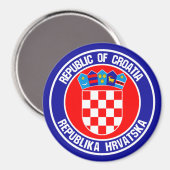 Kroatien Runde Emblem Magnet (Vorderseite/Rückseite)