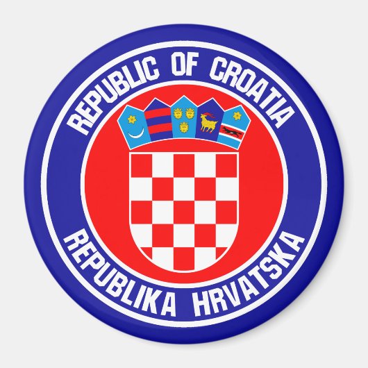Kroatien Runde Emblem Magnet (Vorne)