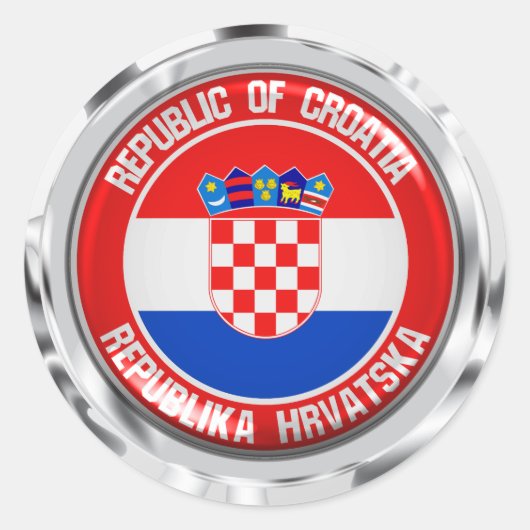 Kroatien Runde Emblem Runder Aufkleber (Vorderseite)