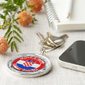 Kroatien Runde Emblem Schlüsselanhänger (Seite)