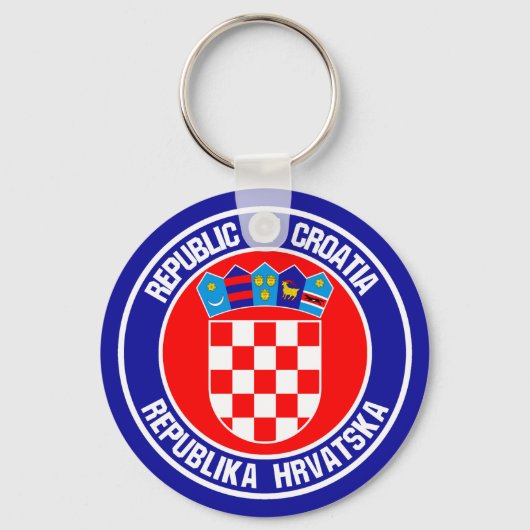 Kroatien Runde Emblem Schlüsselanhänger (Vorderseite)