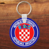 Kroatien Runde Emblem Schlüsselanhänger (Vorderseite)