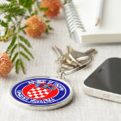 Kroatien Runde Emblem Schlüsselanhänger (Seite)
