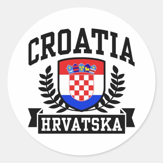 Kroatien Runder Aufkleber (Vorderseite)