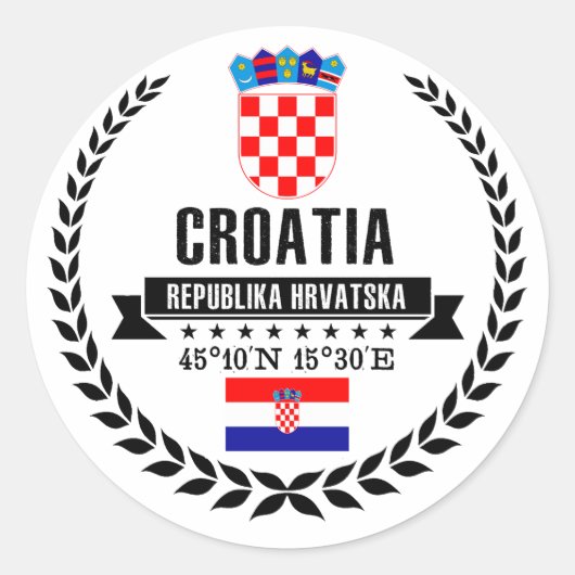 Kroatien Runder Aufkleber (Vorderseite)