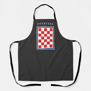Kroatien Schachbrett Blau Rand Schürze