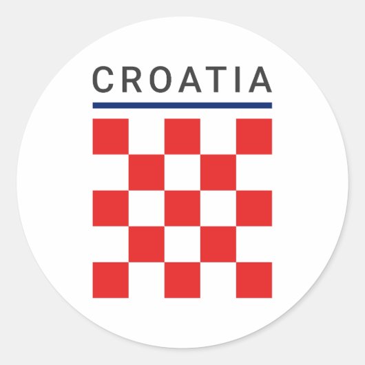 Kroatien Schachbrett Runder Aufkleber (Vorderseite)