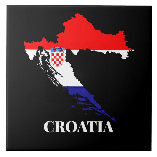 Kroatien-Silhouette Fliese (Vorderseite)
