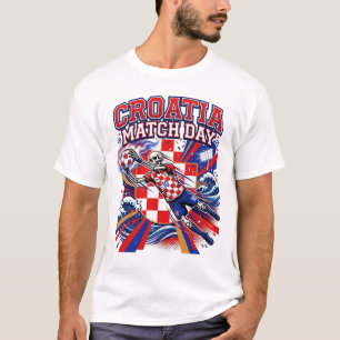 Kroatien Spieltag Skelett Stürmer Nationen Hoch En T-Shirt