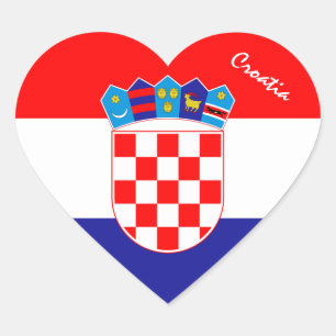 Kroatien Sticker, Herz, Patriotische kroatische Fl Herz-Aufkleber