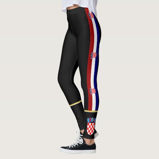 Kroatien stripes Flagge Leggings (Links)