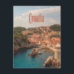 Kroatien Südosteuropa Zagreb Postkarte<br><div class="desc">Kroatien Südosteuropa ZagrebRepublik Kroatien,  Schöne rote Dächer am kroatischen Strand mit blauen Ozeanen und grünen Bäumen</div>