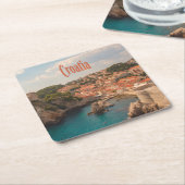 Kroatien Südosteuropa Zagreb Rechteckiger Pappuntersetzer (angewinkelt)