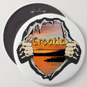 Kroatien Sunset Slatine Island Art Button (Vorne & Hinten)