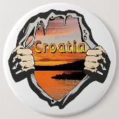 Kroatien Sunset Slatine Island Art Button (Vorderseite)