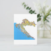 Kroatien Touristenkarte, hrvatska turistička mapa Postkarte (Stehend Vorderseite)