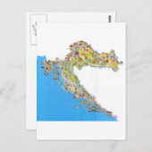 Kroatien Touristenkarte, hrvatska turistička mapa Postkarte (Vorne/Hinten)