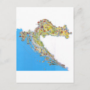 Kroatien Touristenkarte, hrvatska turistička mapa Postkarte