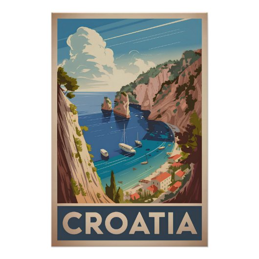 Kroatien Vintag Poster (Vorderseite)