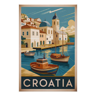 Kroatien Vintag Poster