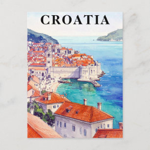 Kroatien Vintage-Adriaküste Postkarte