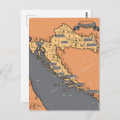 Kroatien Vintage alte Karte (Vorne/Hinten)