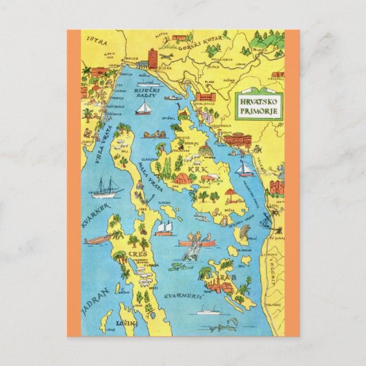 Kroatien Vintage Postkarte (Vorderseite)