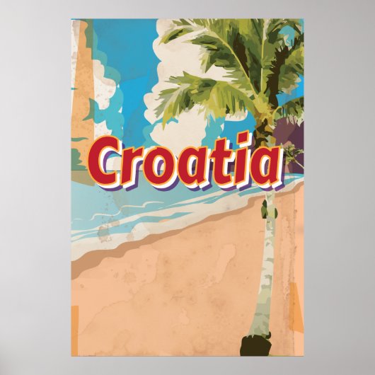 Kroatien Vintage Reiseplakat Poster (Vorne)