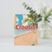 Kroatien Vintage Reiseplakat Postkarte (Stehend Vorderseite)