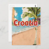 Kroatien Vintage Reiseplakat Postkarte (Vorne/Hinten)