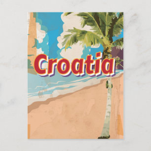 Kroatien Vintage-Reiseposter Postkarte