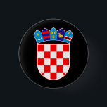 Kroatien Wappen Button<br><div class="desc">Republika Hrvatska. Wappen Kroatiens.</div>