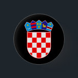 Kroatien Wappen Button<br><div class="desc">Republika Hrvatska. Wappen Kroatiens.</div>