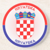 Kroatien Wappen Kreisform Getränkeuntersetzer (Vorne)