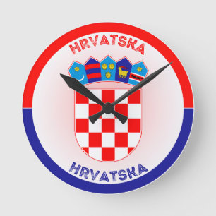Kroatien Wappen Kreisform Runde Wanduhr