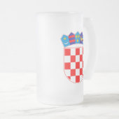 Kroatien-Wappen Mattglas Bierglas (VorderseiteRechts)