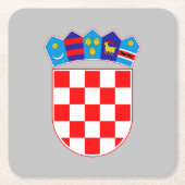 Kroatien Wappen Rechteckiger Pappuntersetzer (Vorderseite)