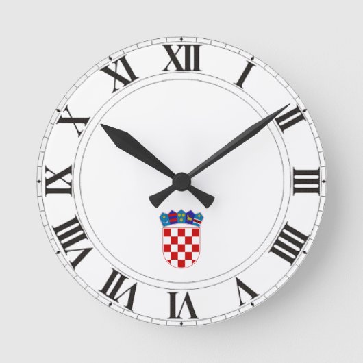 Kroatien-Wappen Runde Wanduhr (Vorderseite)