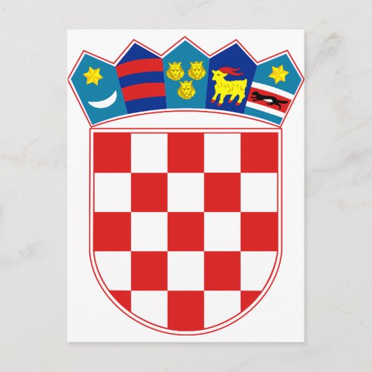 Kroatien-Wappen Stunde Hrvatska Postkarte (Vorderseite)