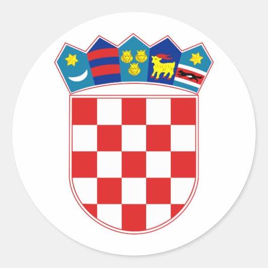 Kroatien-Wappen Stunde Hrvatska Runder Aufkleber (Vorderseite)