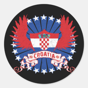 Kroatien Winged Runder Aufkleber