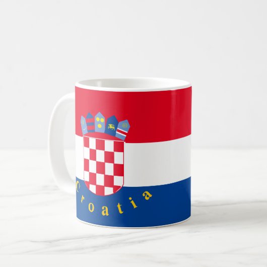 Kroatienflagge Kaffeetasse (Vorderseite Links)